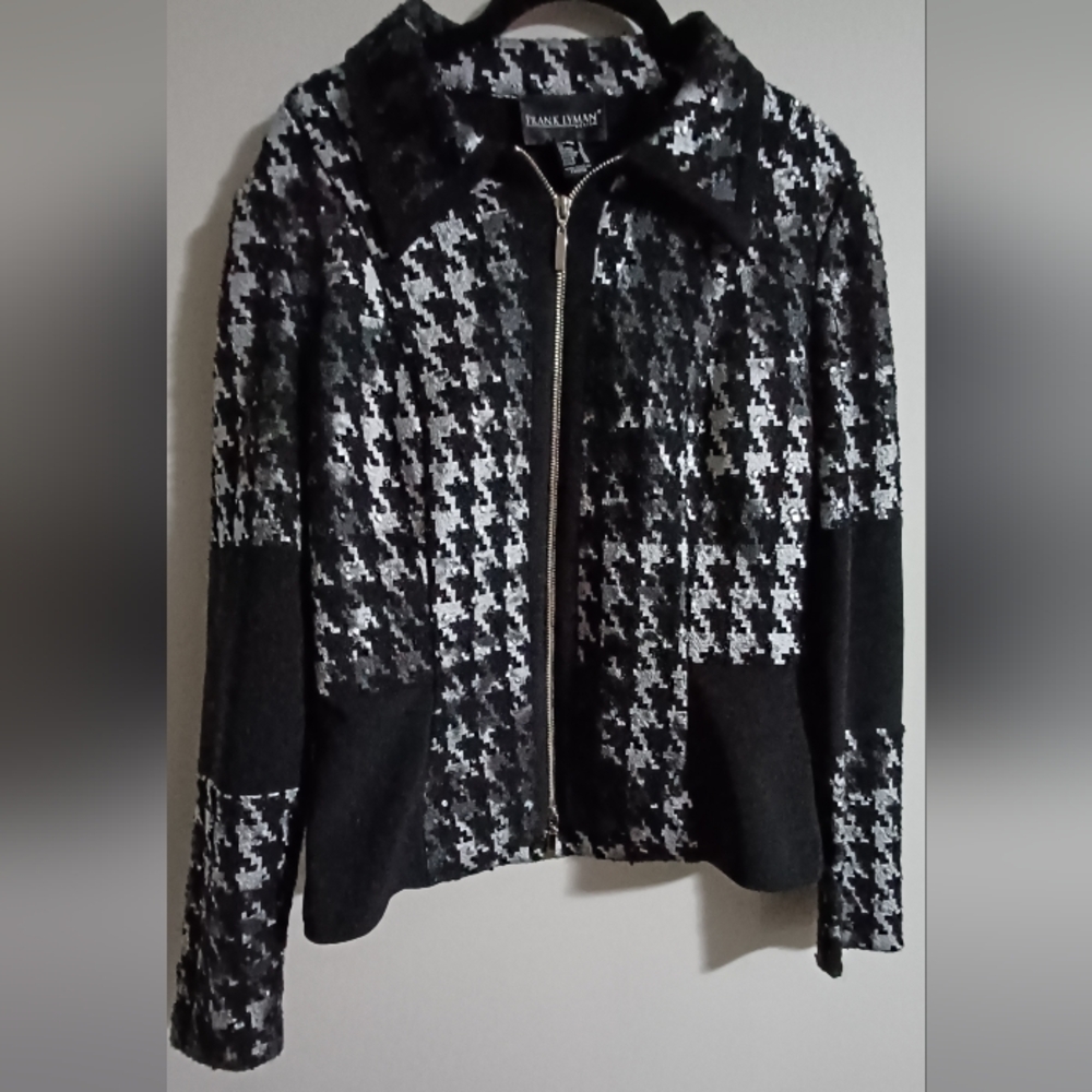 Frank Lyman Design Black and White Houndstooth Blazer